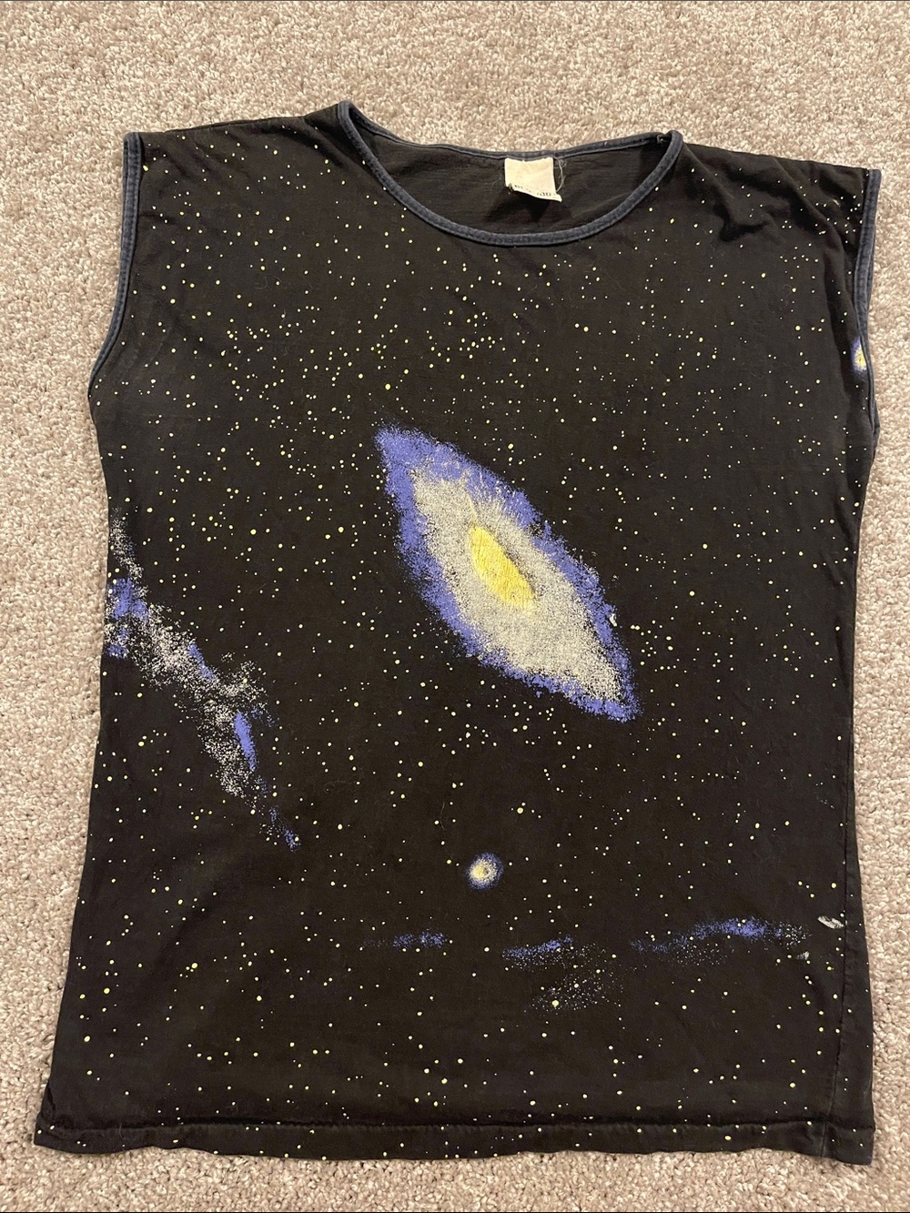 Vintage Blowout 80s Galaxy Space Cosmic Sleeveless Single Stitch Muscle Tee Sz L